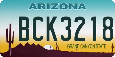 AZ license plate BCK3218