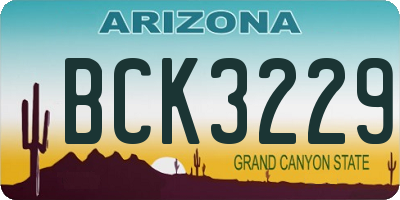 AZ license plate BCK3229