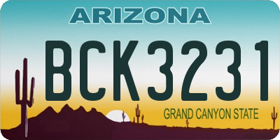 AZ license plate BCK3231