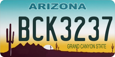 AZ license plate BCK3237