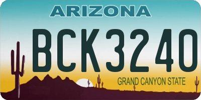 AZ license plate BCK3240