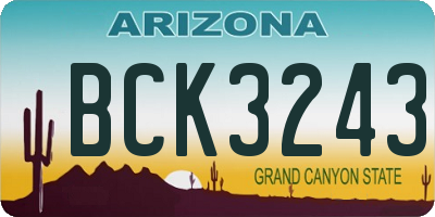 AZ license plate BCK3243