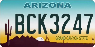 AZ license plate BCK3247