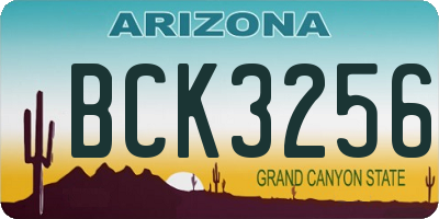 AZ license plate BCK3256