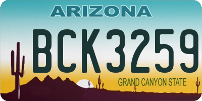 AZ license plate BCK3259