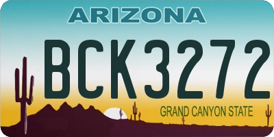 AZ license plate BCK3272