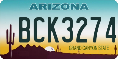 AZ license plate BCK3274