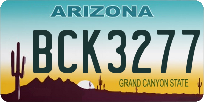 AZ license plate BCK3277