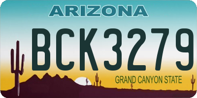 AZ license plate BCK3279