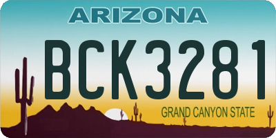 AZ license plate BCK3281