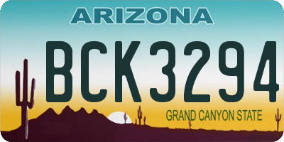 AZ license plate BCK3294