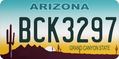 AZ license plate BCK3297