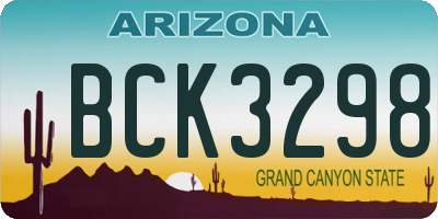 AZ license plate BCK3298