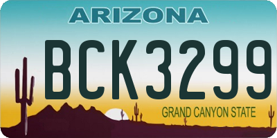 AZ license plate BCK3299