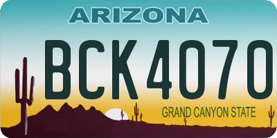 AZ license plate BCK4070