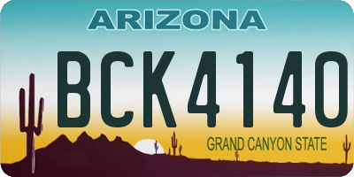 AZ license plate BCK4140