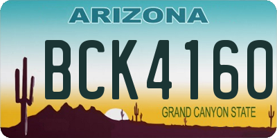 AZ license plate BCK4160