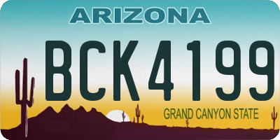 AZ license plate BCK4199