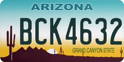 AZ license plate BCK4632