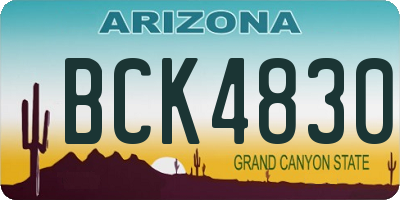 AZ license plate BCK4830