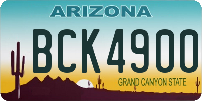 AZ license plate BCK4900