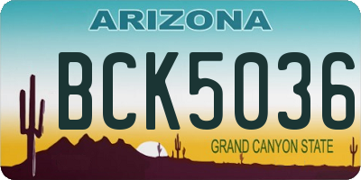 AZ license plate BCK5036