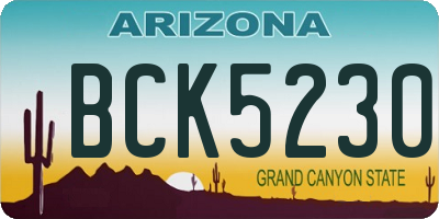 AZ license plate BCK5230