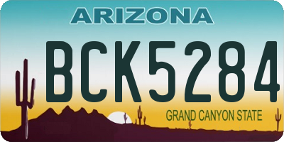 AZ license plate BCK5284