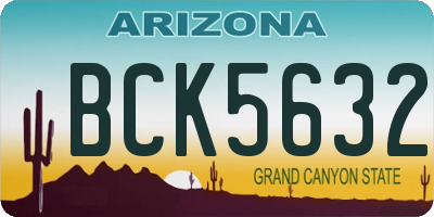 AZ license plate BCK5632