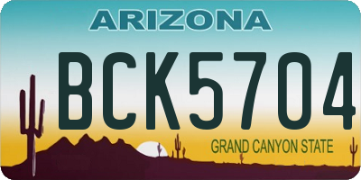 AZ license plate BCK5704