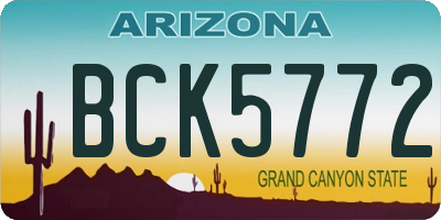 AZ license plate BCK5772