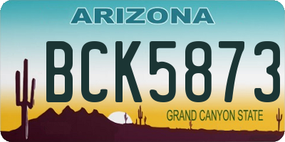 AZ license plate BCK5873