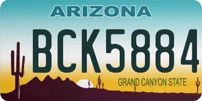 AZ license plate BCK5884