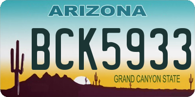 AZ license plate BCK5933