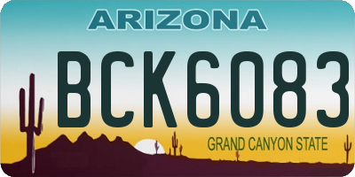 AZ license plate BCK6083