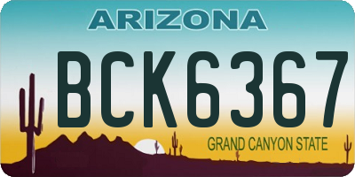 AZ license plate BCK6367