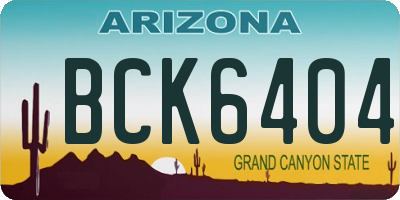 AZ license plate BCK6404