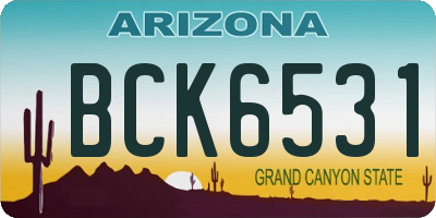 AZ license plate BCK6531