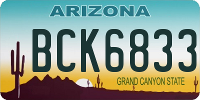 AZ license plate BCK6833