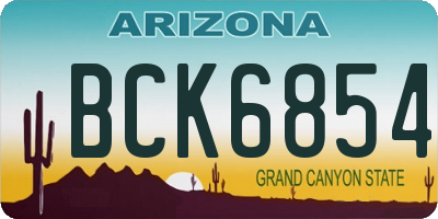 AZ license plate BCK6854