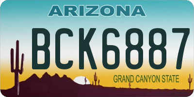 AZ license plate BCK6887