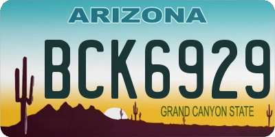 AZ license plate BCK6929