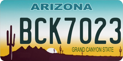 AZ license plate BCK7023