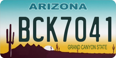 AZ license plate BCK7041