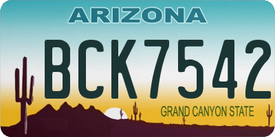 AZ license plate BCK7542
