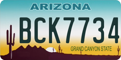 AZ license plate BCK7734