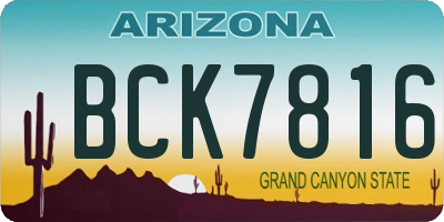 AZ license plate BCK7816