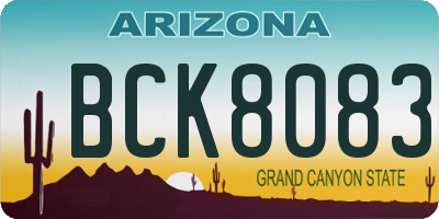 AZ license plate BCK8083