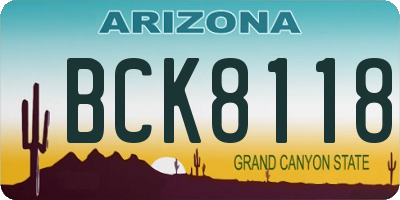 AZ license plate BCK8118