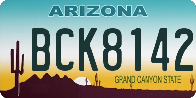 AZ license plate BCK8142